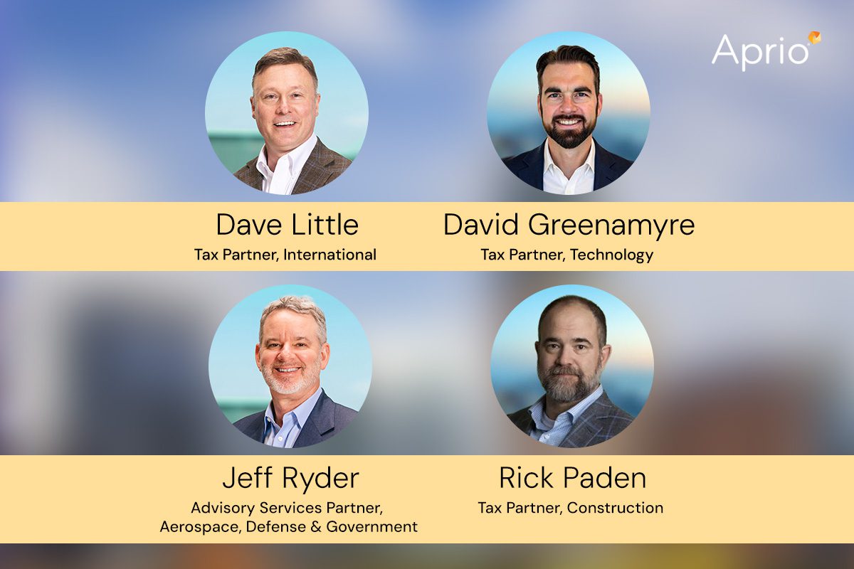 Aprio Continues Rapid Expansion, Adding Four Tax and Advisory Service Partners in High-Growth Sectors