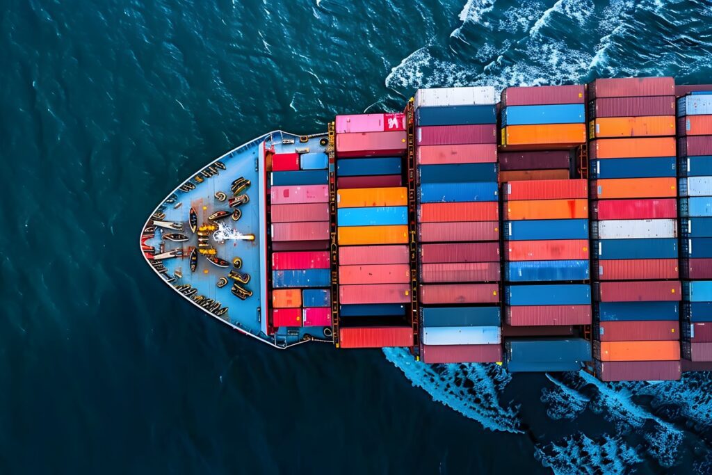 containers being loaded on a ship