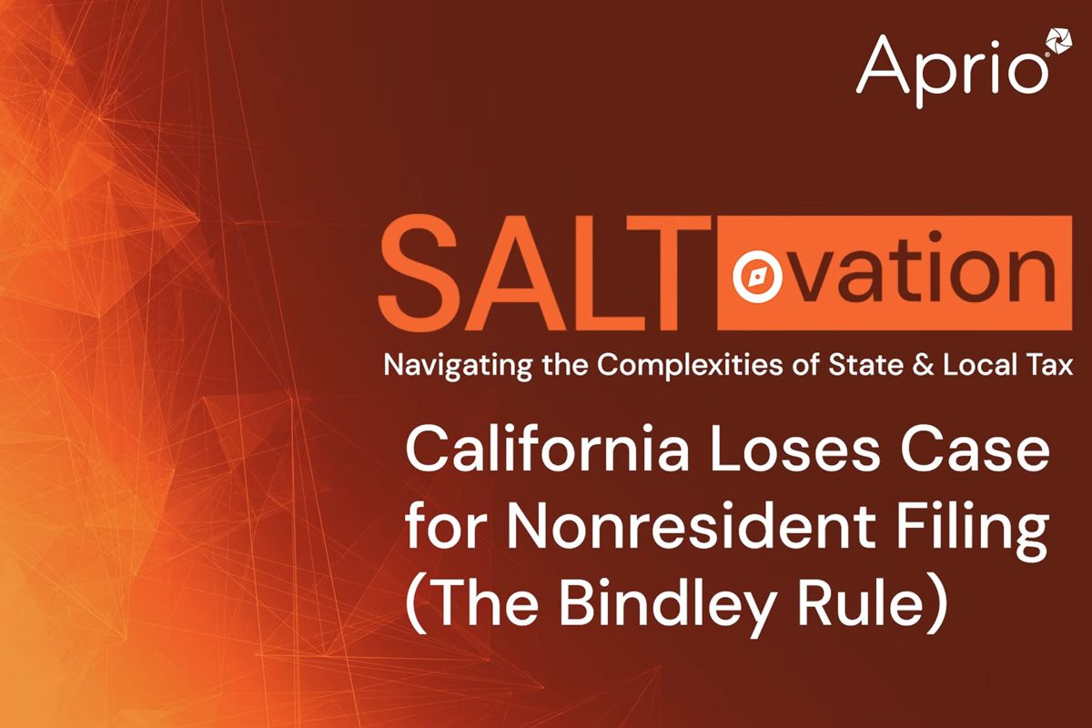 SALTovation - California Loses Case for Nonresident Filing