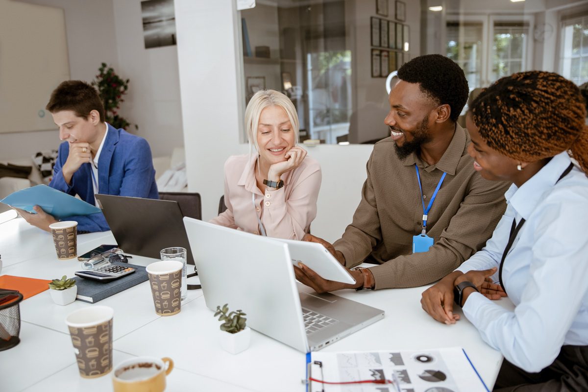 Young business people teamwork and cooperation in modern office