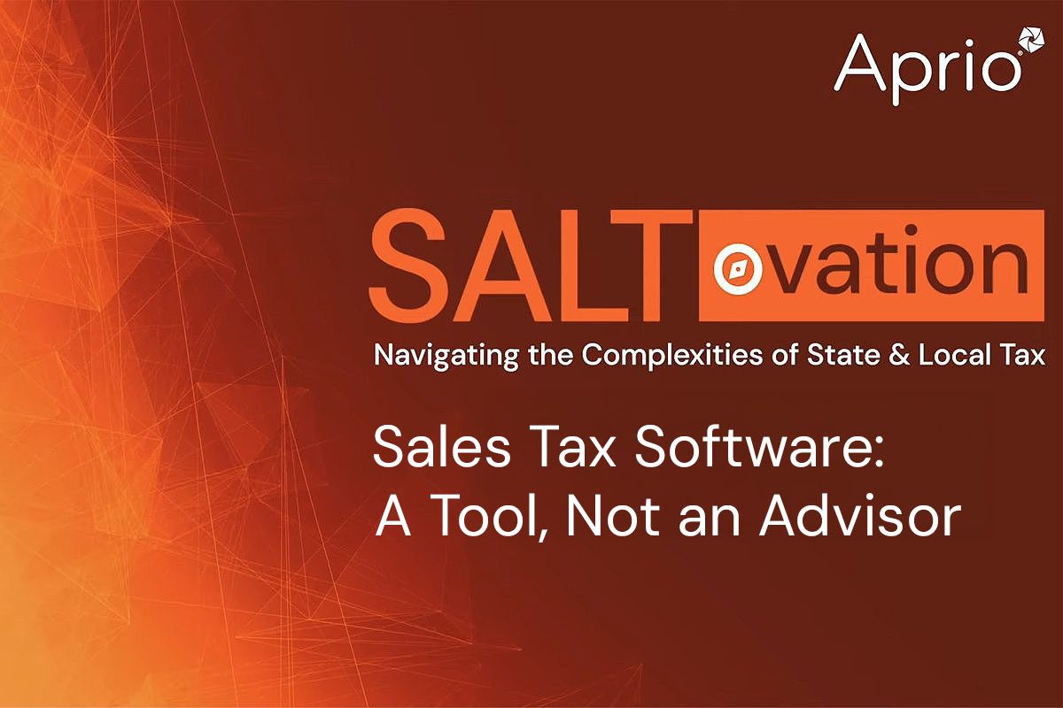 SALTovation - Sales Tax Software: A Tool, Not an Advisor