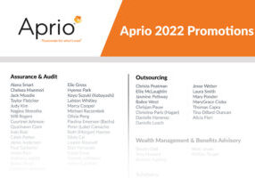Aprio 2022 Promotions