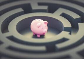 Piggy bank inside a maze