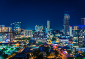 Dallas TX skyline night time