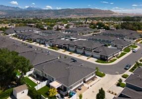 Aerial View of Residential Community - stock photo