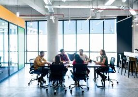 Start up meeting in Co-working office