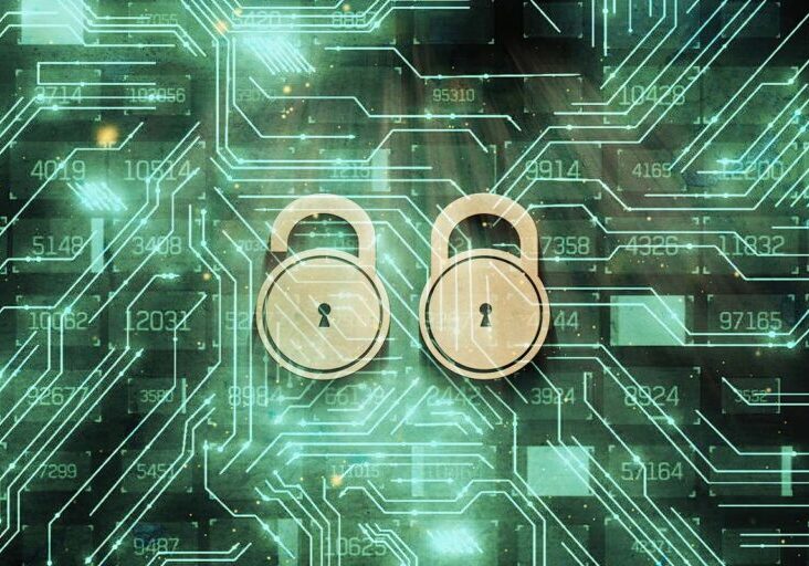 Padlock Digital Data Protection Concept