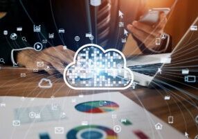 Cloud computing concept. Communication network.