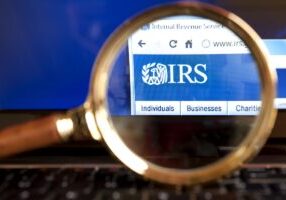 IRS website through a magnifying glass