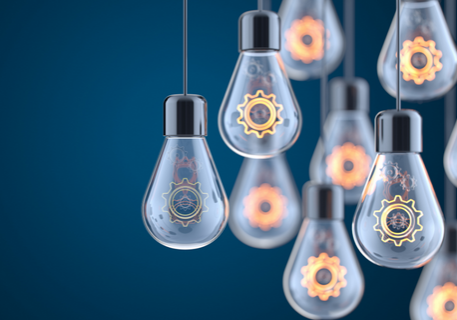 Lightbulbs with gears inside