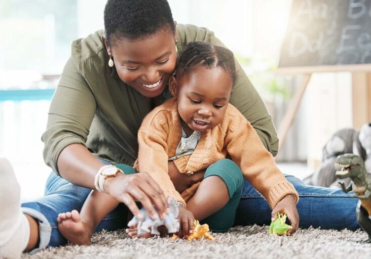 Mother and child playing