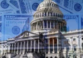 U.S. Government National Debt and Bailout - stock photo
