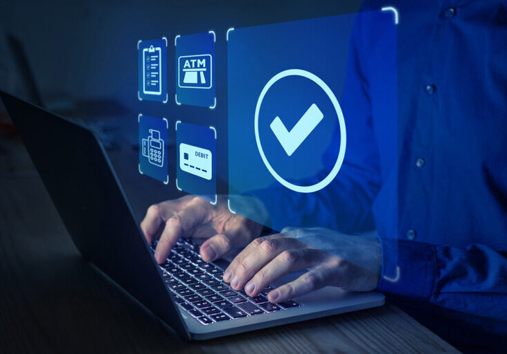 Person typing on a laptop