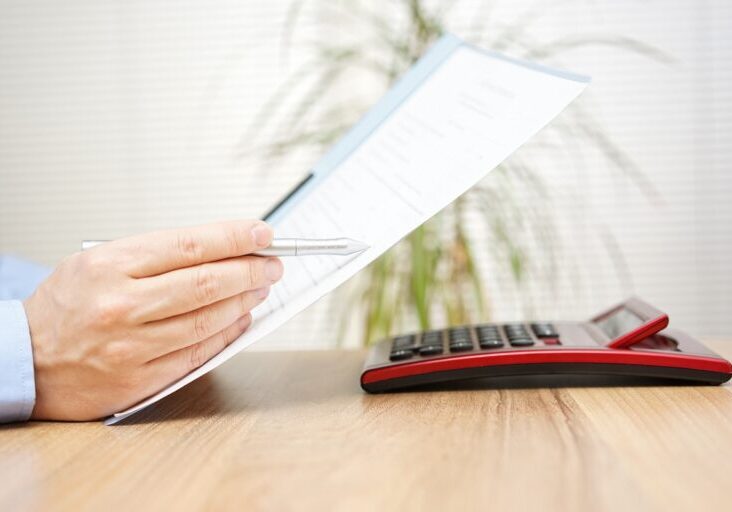 businessman is reading and checking contract