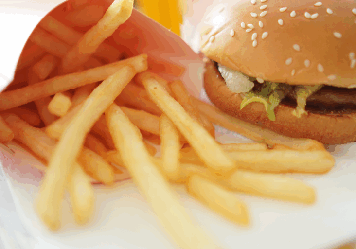 Cheeseburger and fries